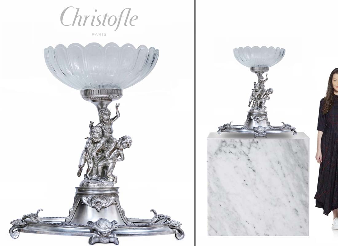 A Monumental Early 20th C. French Christofle Figural silver-plated Centerpiece (1 of 1)