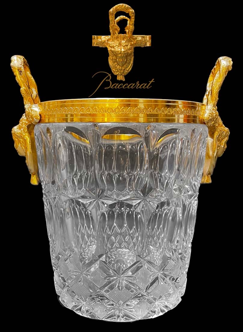 19th C. French Baccarat Crystal Bronze Ice Bucket (1 of 3)