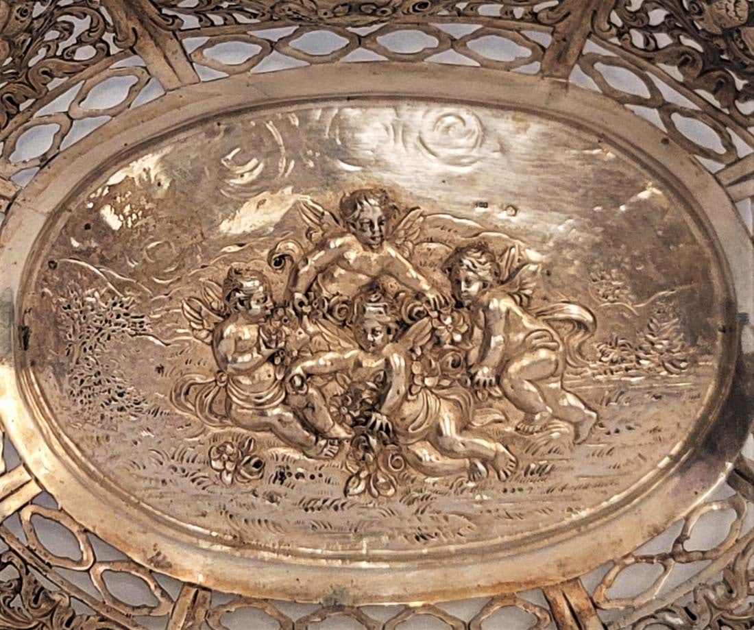 19th C. German Silver 800 Centerpiece, Hallmarked - 4