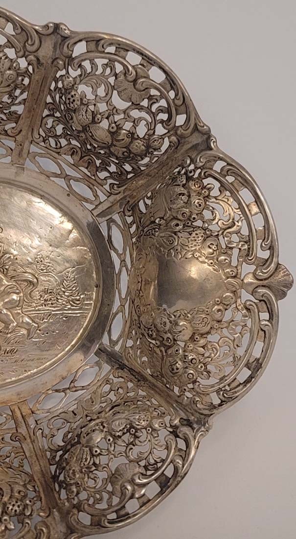 19th C. German Silver 800 Centerpiece, Hallmarked - 6