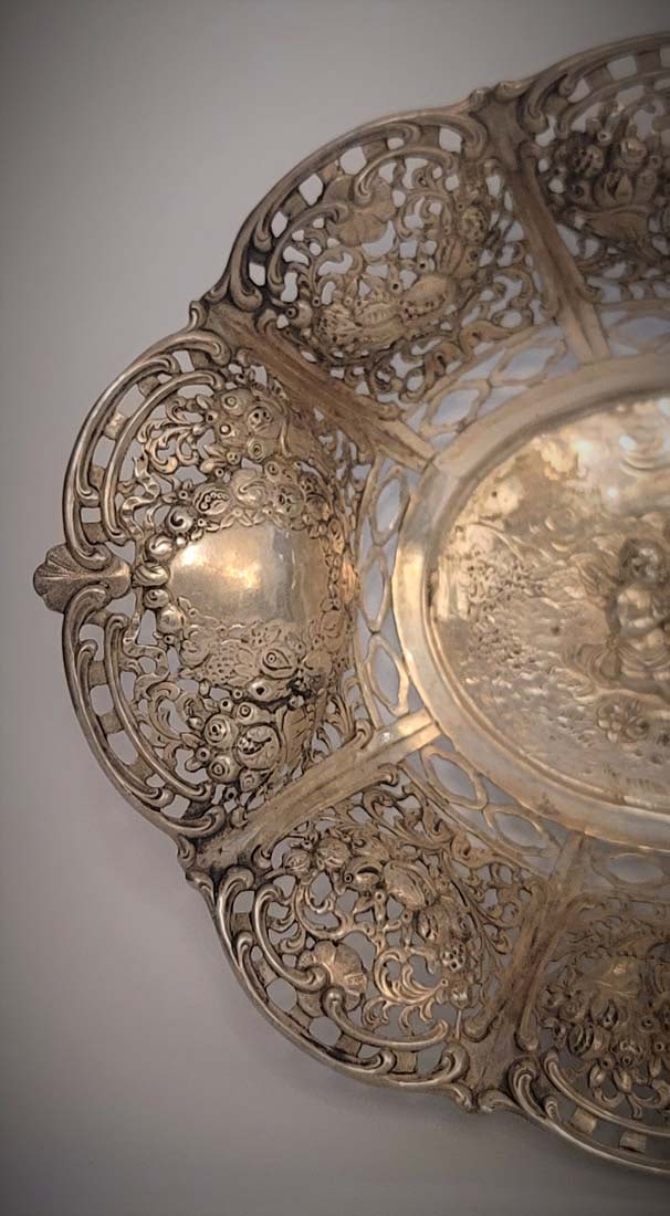 19th C. German Silver 800 Centerpiece, Hallmarked - 7