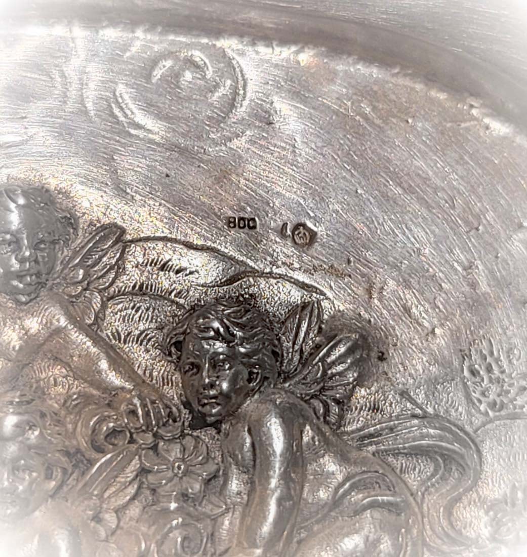 19th C. German Silver 800 Centerpiece, Hallmarked - 8
