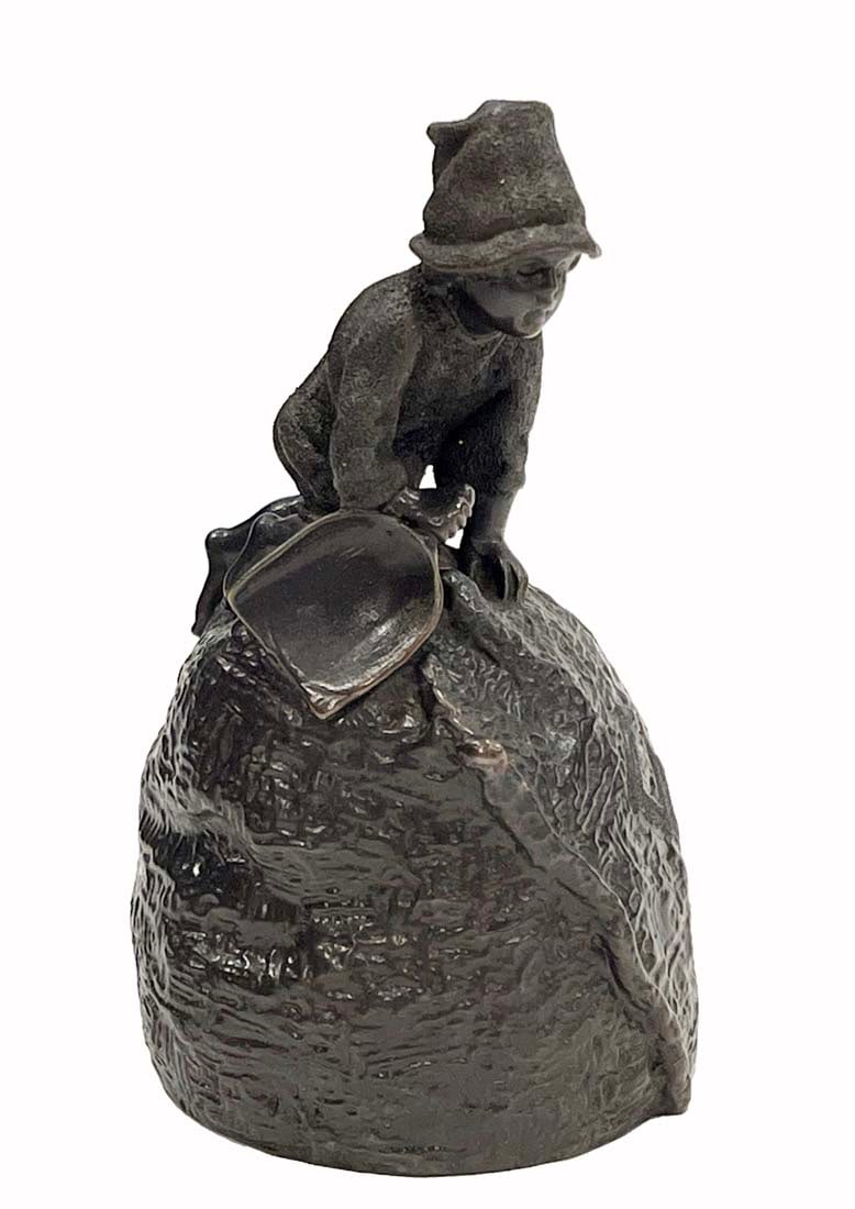 A Russian Bronze sculpted Table Bell, Signed (1 of 5)