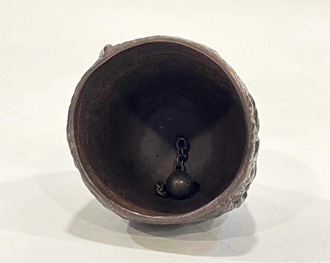A Russian Bronze sculpted Table Bell, Signed - 2