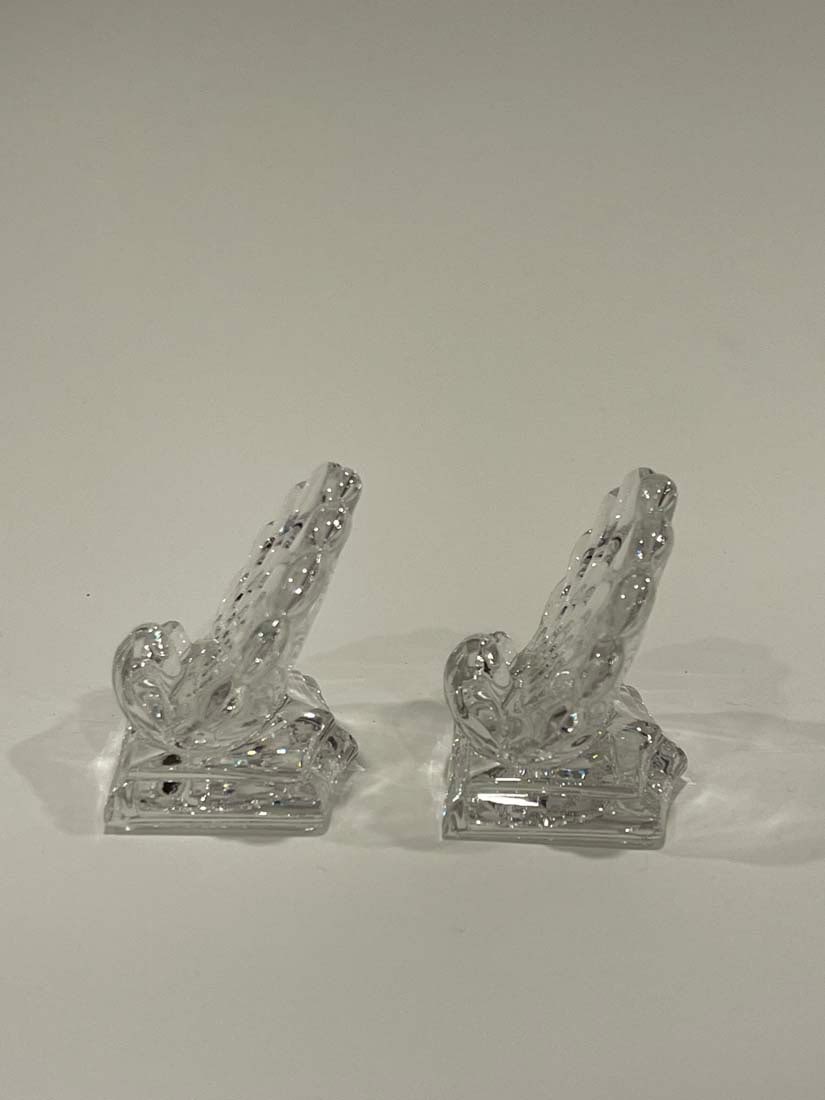 Six Baccarat Crystal Shell Place Card Holders, Signed - 5