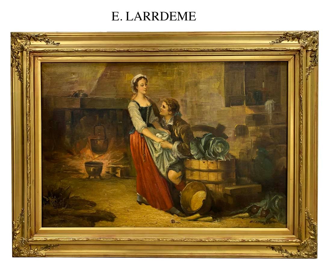 The Lovers, An Oil On Canvas Painting By E. Larrdeme: The Lovers, An Oil On Canvas Painting Signed by E. Larrdeme. 44" x 32"