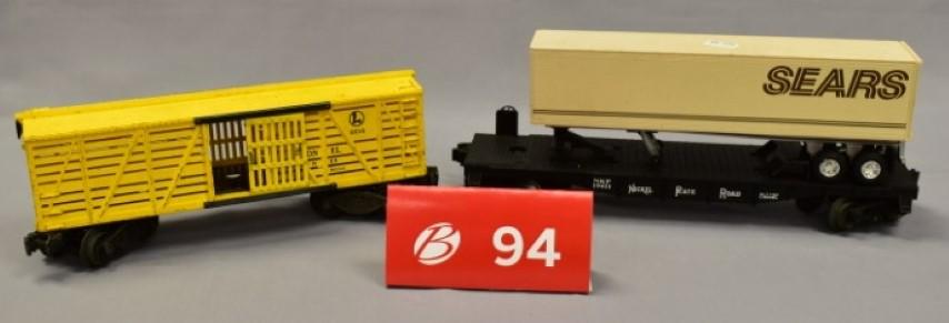 Lot of 2: Lionel Cattle Car and Nickel Plate Flat Car (1 of 3)