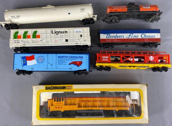 HO Cars/Engine Lot of 7: HO Cars/Engine Lot of 7 * Bachmann * Athearn * Tyco * Bachmann Powered Locomotive GE U36B Diesel