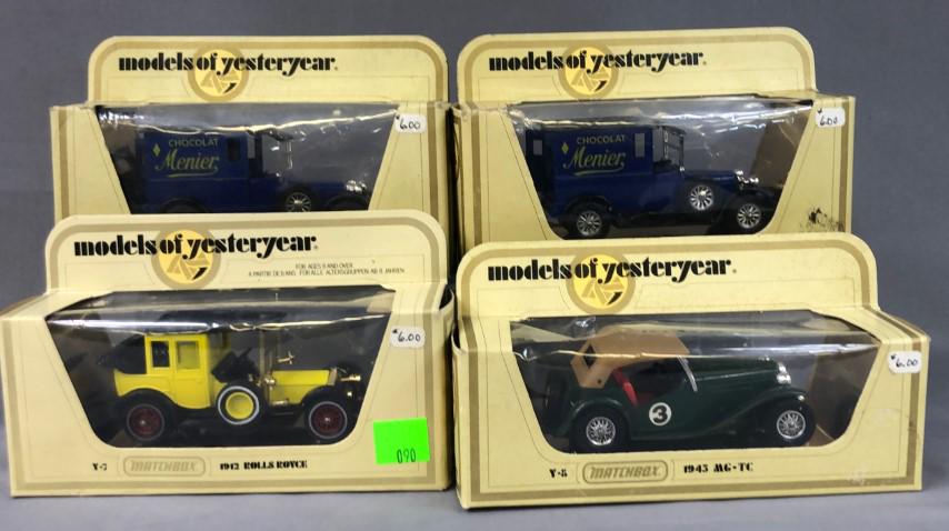 Matchbox Models of Yesteryear Lot of 4: Matchbox Models of Yesteryear Lot of 4Matchbox Models of Yesteryear Y-7 1912 Rolls RoyceMatchbox Models of Yesteryear Y-8 MG-TCMatchbox Models of Yesteryear Y-5 1927 Talbot Van (Qty: 2)