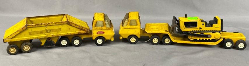 Tonka Bottom Dump, Lowboy with Bulldozer (1 of 3)