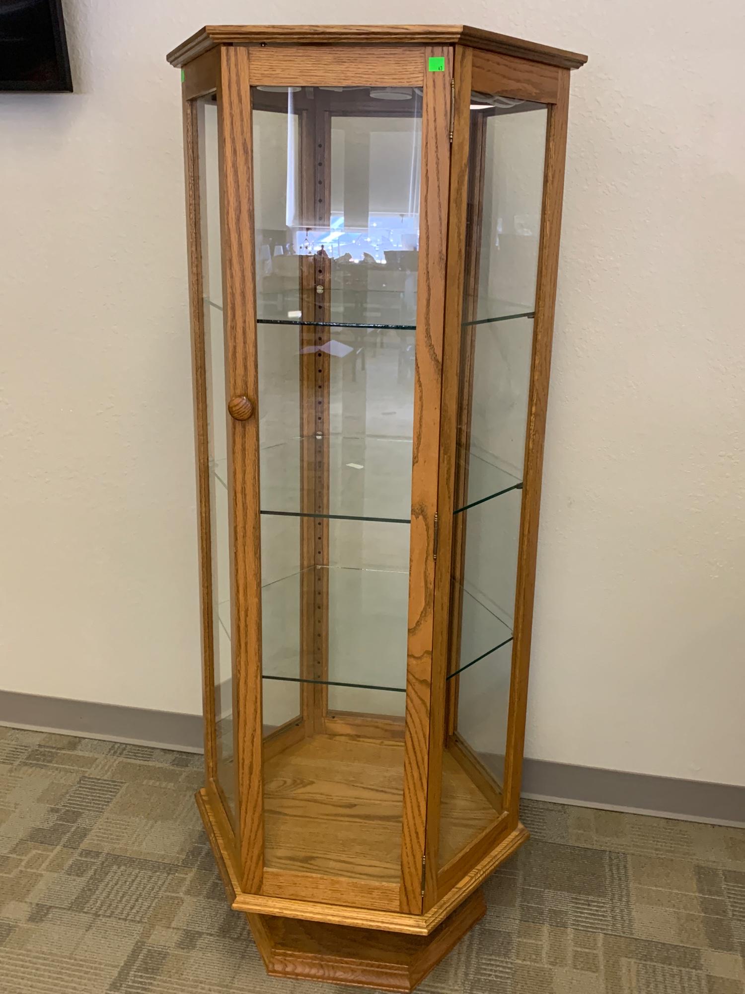 Lighted Curio Cabinet: Measurements: 26” x 61” tall