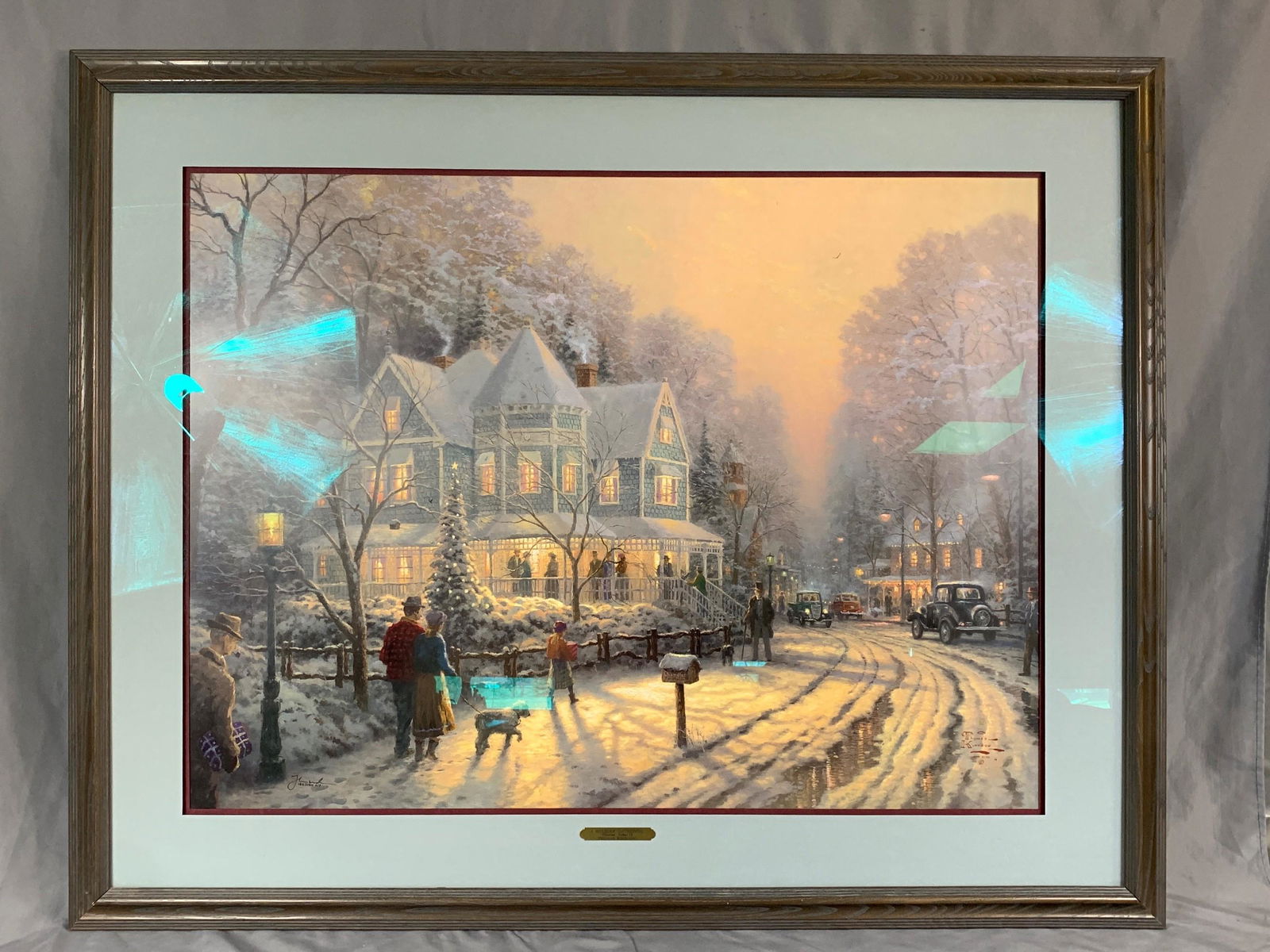 Large Thomas Kinkade Print “A Holiday Gathering: Large Thomas Kinkade Print “A Holiday Gathering