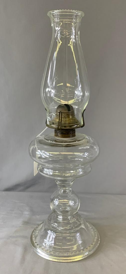 Antique Oil Lamp: Measurements: 19” tall