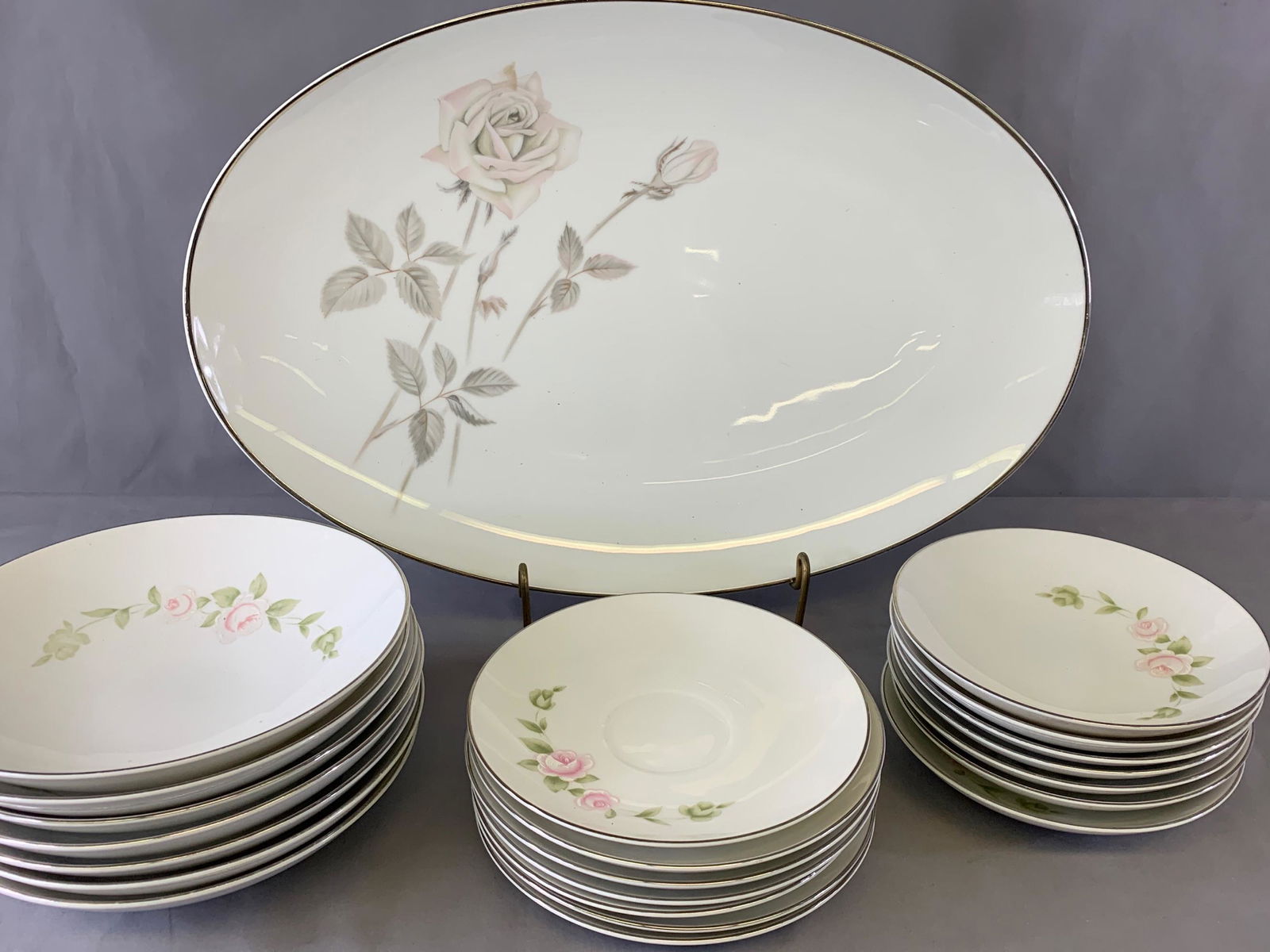 Style House Fine China “Tudor Rose” and Noritake Platter: Style House Fine China “Tudor Rose” and Noritake Platter