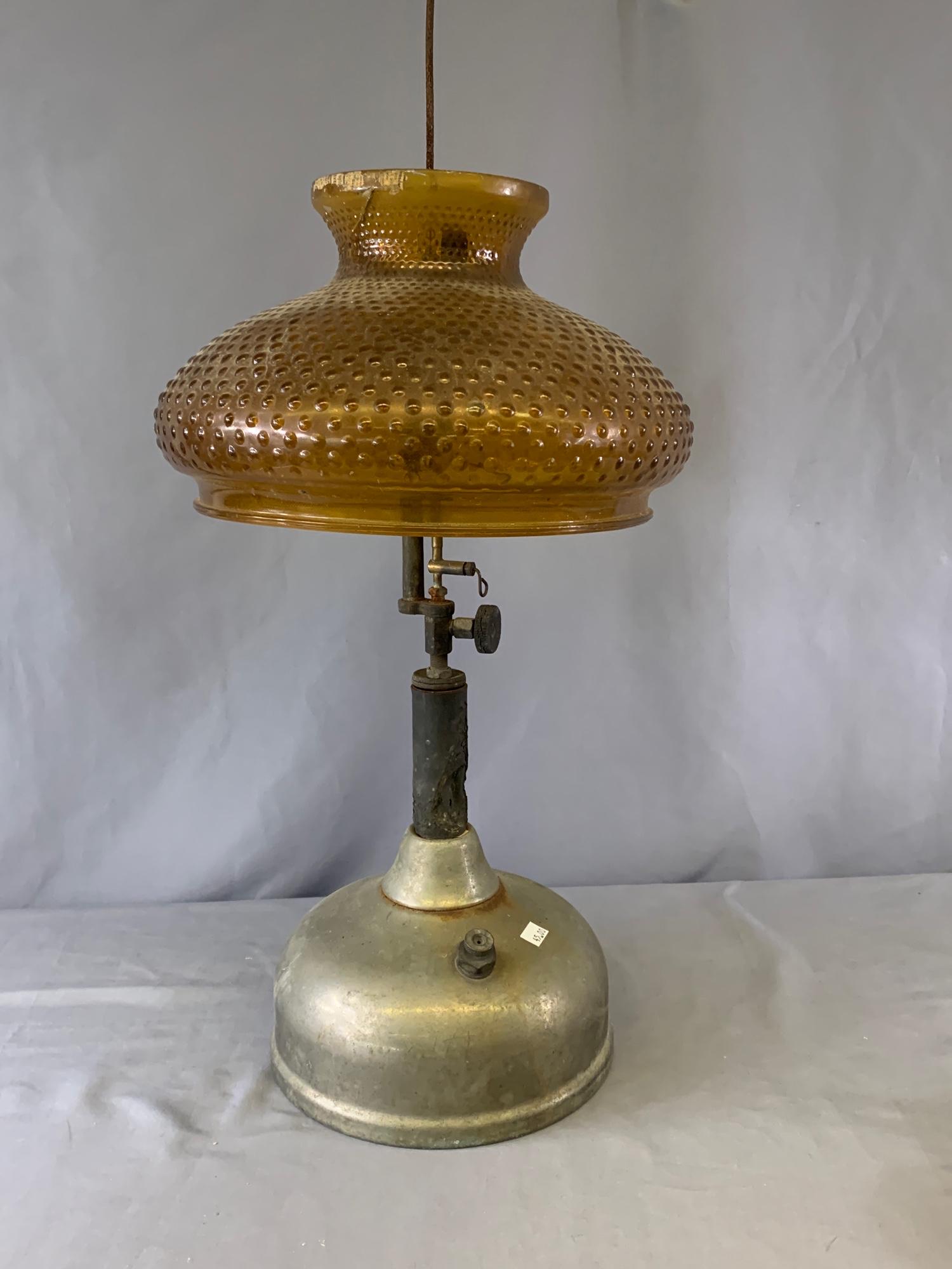 Antique Oil Lamp (damaged shade): Antique Oil Lamp (damaged shade)