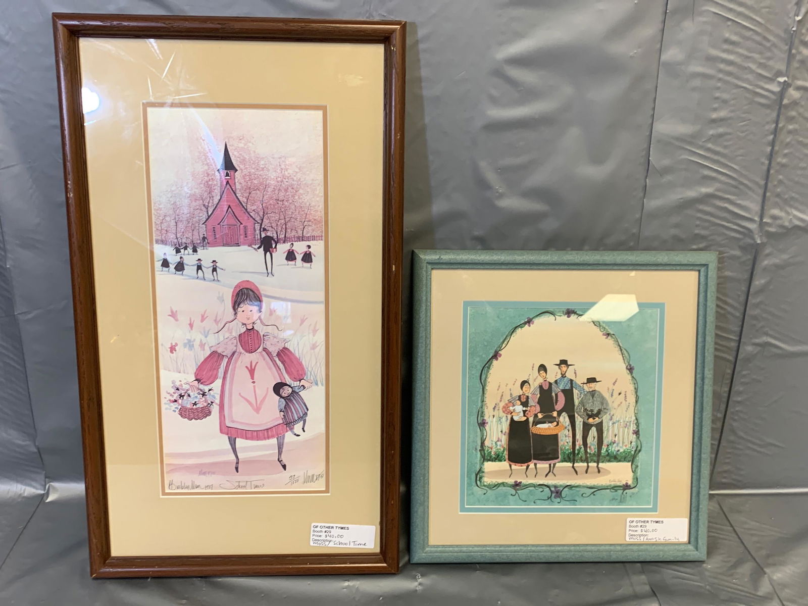 P. Buckley Moss Artwork: “School Time” / Amish Family: Measurements: 12 x 22” and under