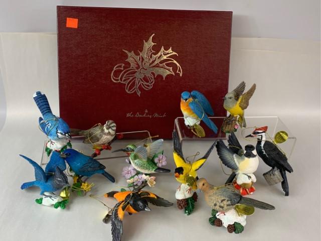 Danbury Mint: 12 Songbird Christmas Ornaments: With box.