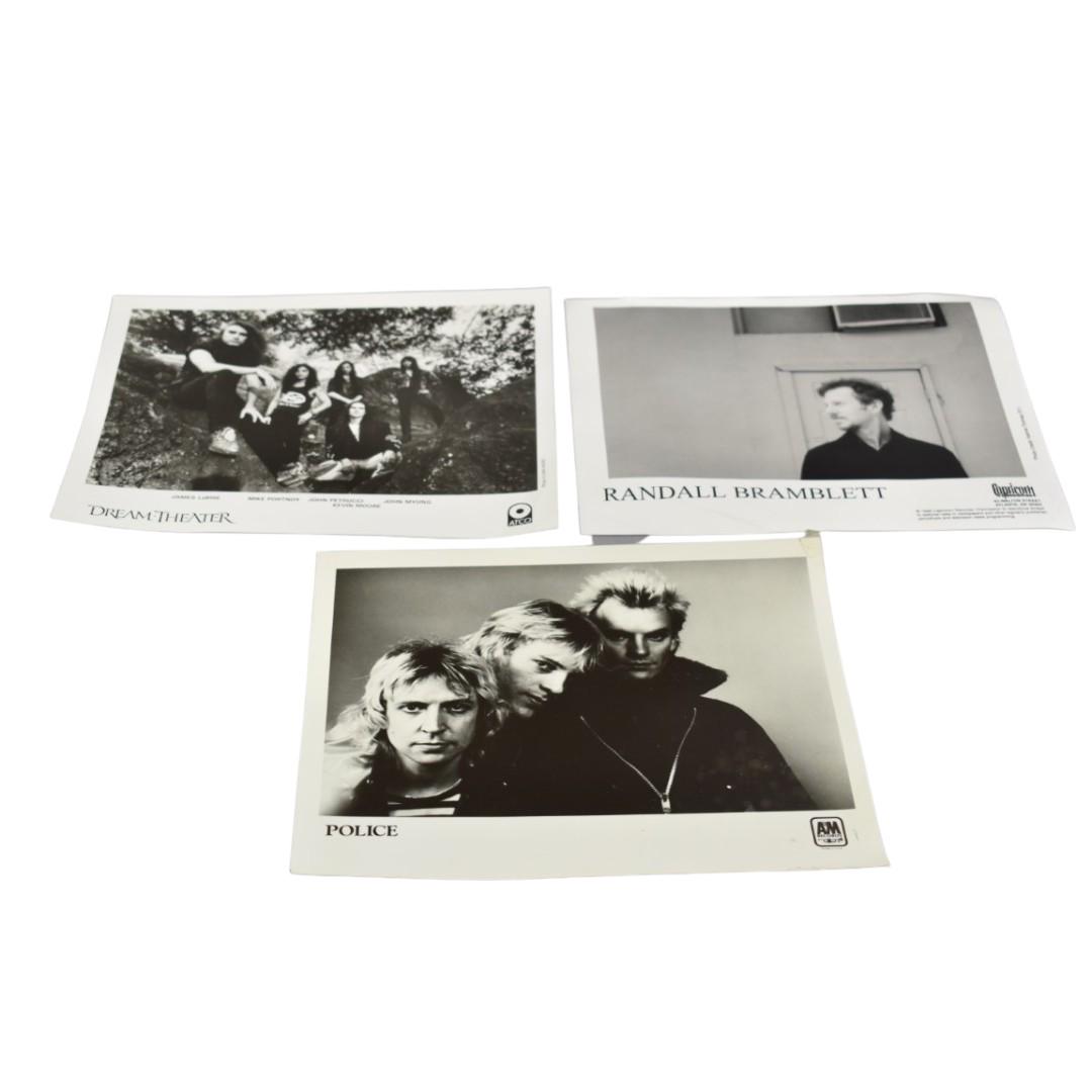 3 Photos of Various Bands: Dream Theater, Randall Bramblett, Police8x10