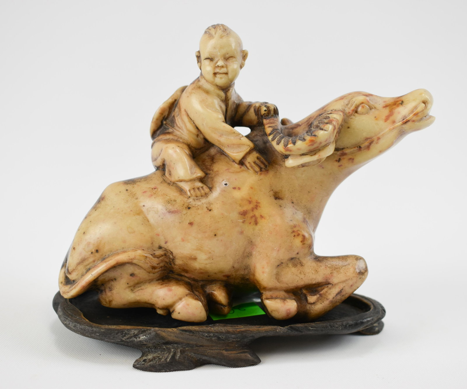 Vintage Asian Ox/Water Buffalo with Boy: Vintage Asian Ox/Water Buffalo with Boy