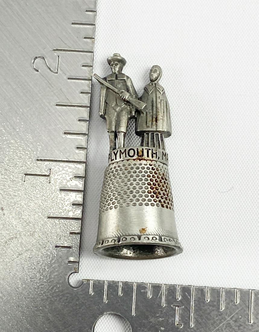 Pewter Plymouth, MA Thimble: Pewter Plymouth, MA Thimble