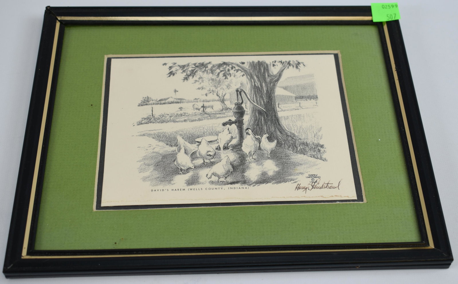 David's Harem by Harry Lindstrand 1968 Wells County, IN Artwork: David's Harem (Wells County, Indiana) by Harry Lindstrand 1968 Indiana Artist Height: 7 Width: 9 Measurement Unit: in