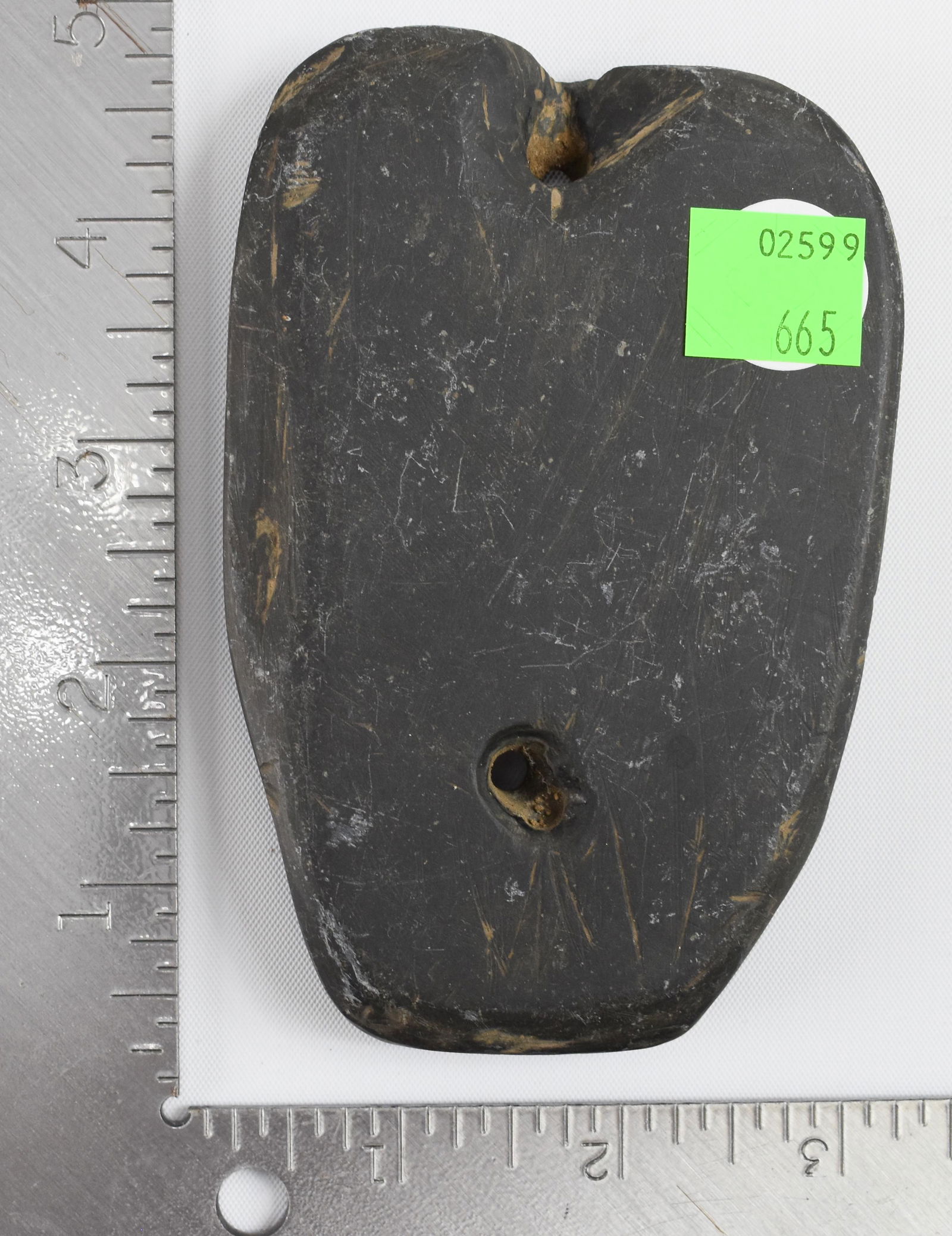 Native American Indian Gorget Stone Artifact: Discovered in the Owensboro, KY area.