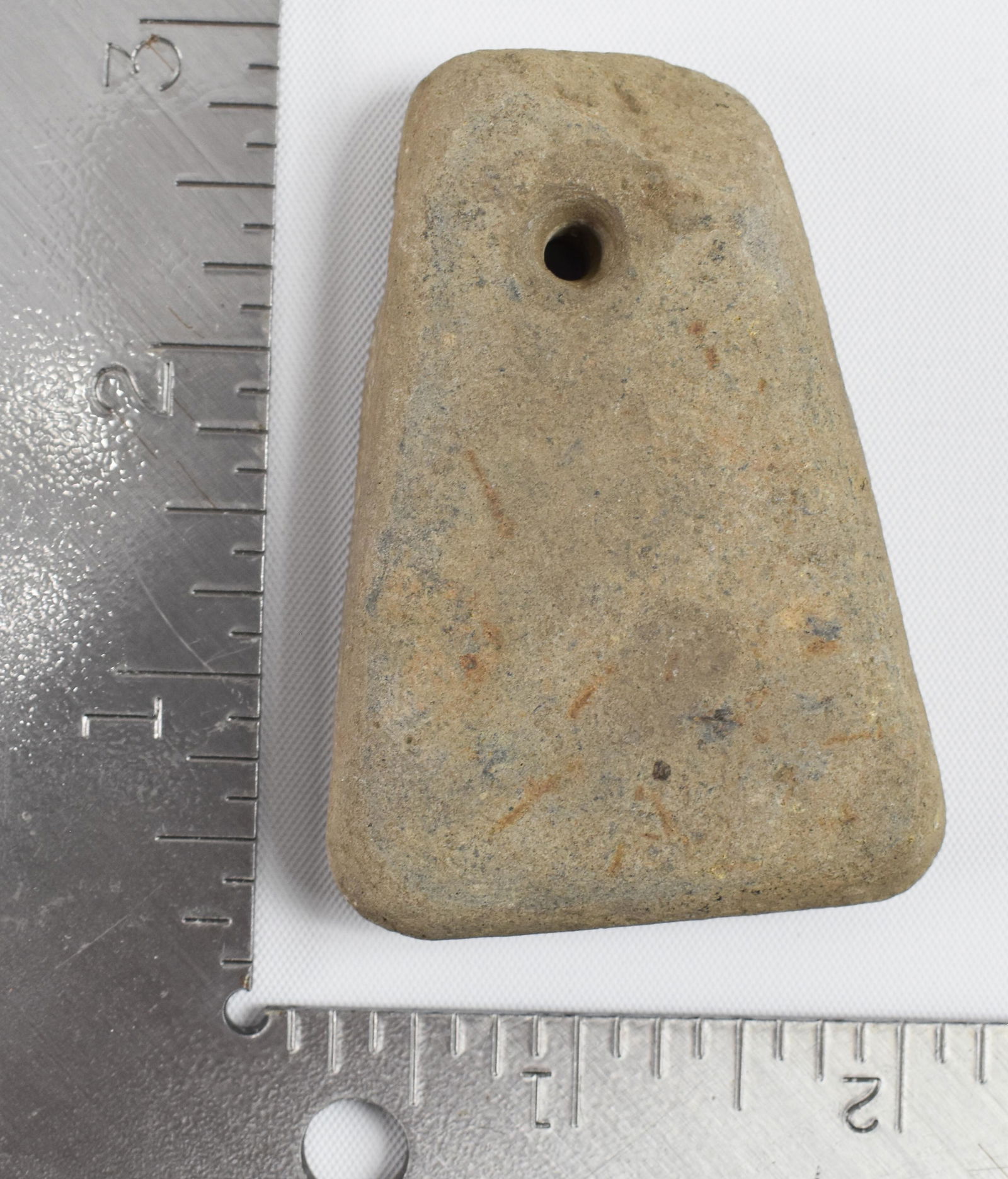 Native American Indian Gorget Stone Artifact: Discovered in the Owensboro, KY area.
