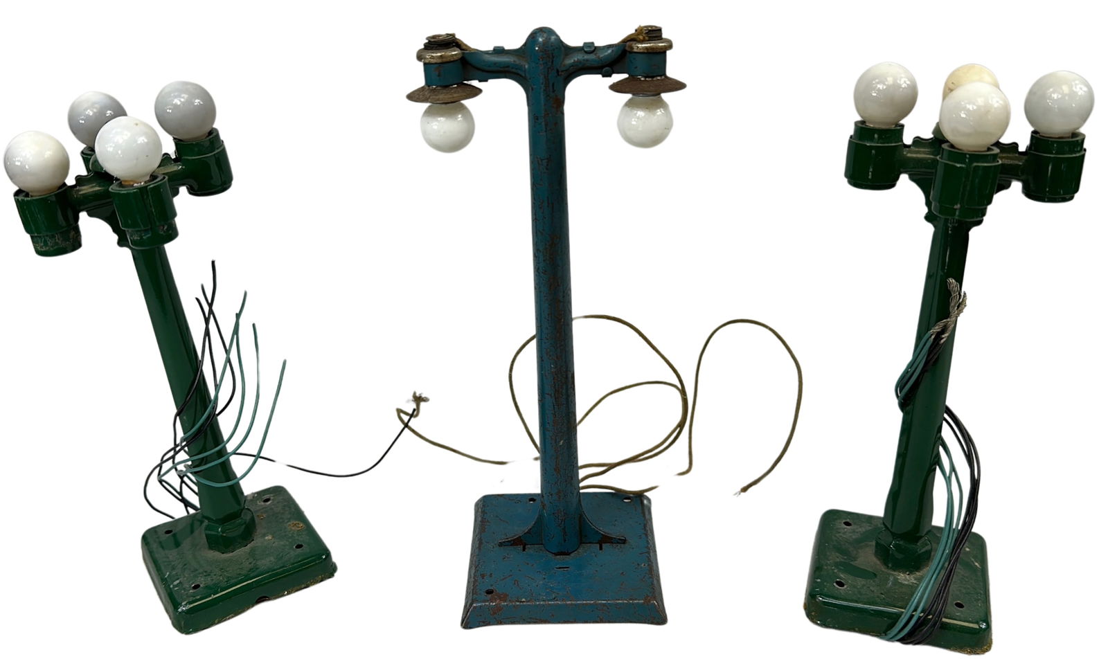 Lionel Ives Dorfan MTH Street Lamps Ornate Green+Blue (1 of 6)