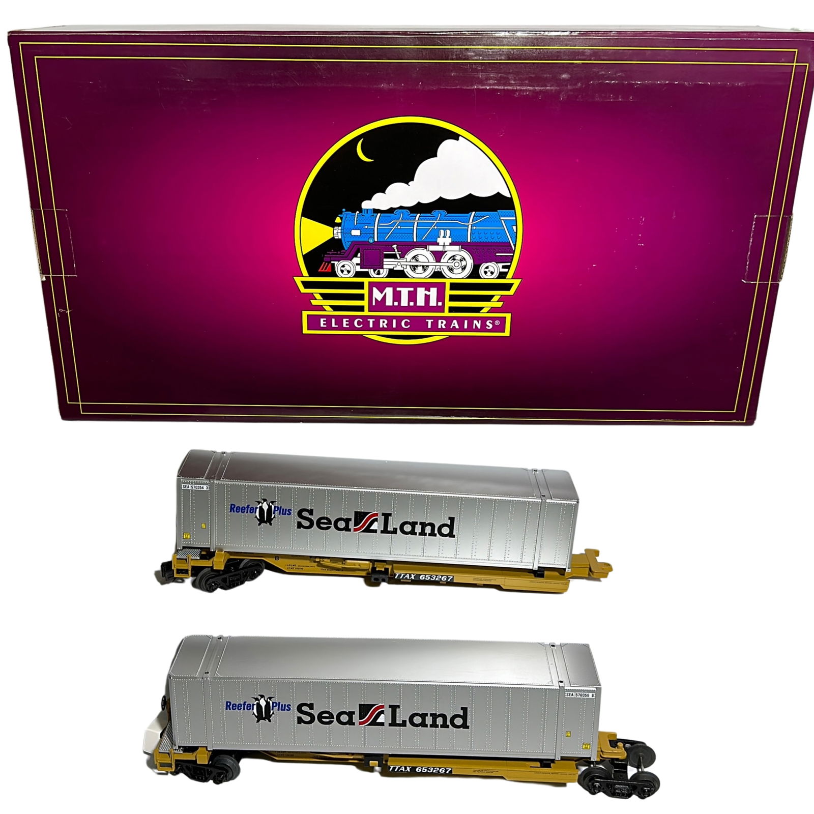 MTH 2 Car Spine Car Set TTX SeaLand 20-95321 (1 of 7)