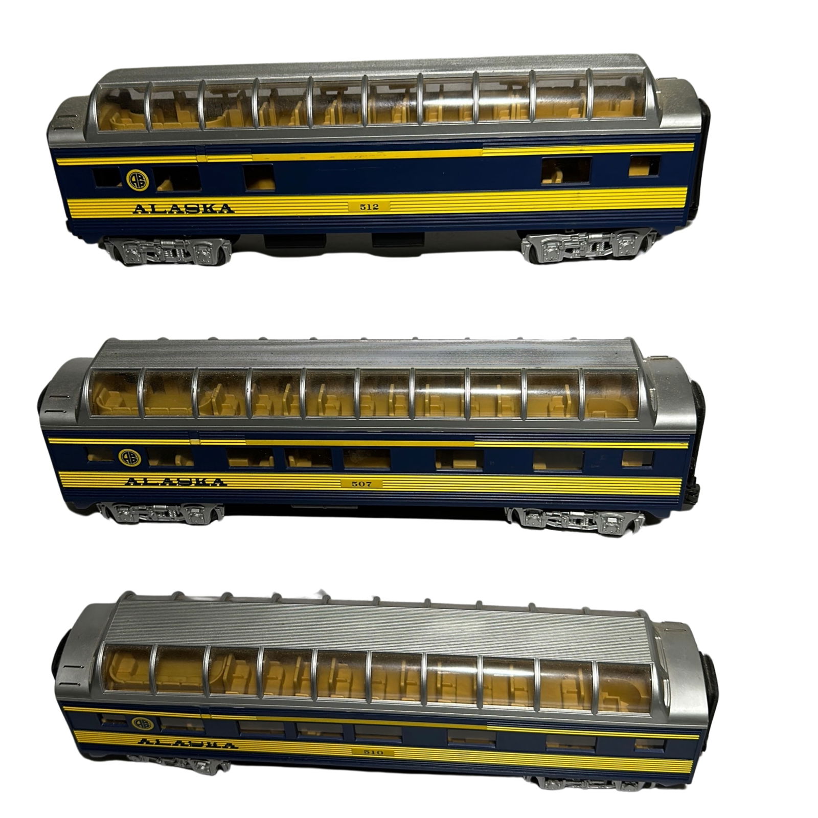 3 MTH Passenger Cars Alaska Railroad 507 510 512 Vista (1 of 5)