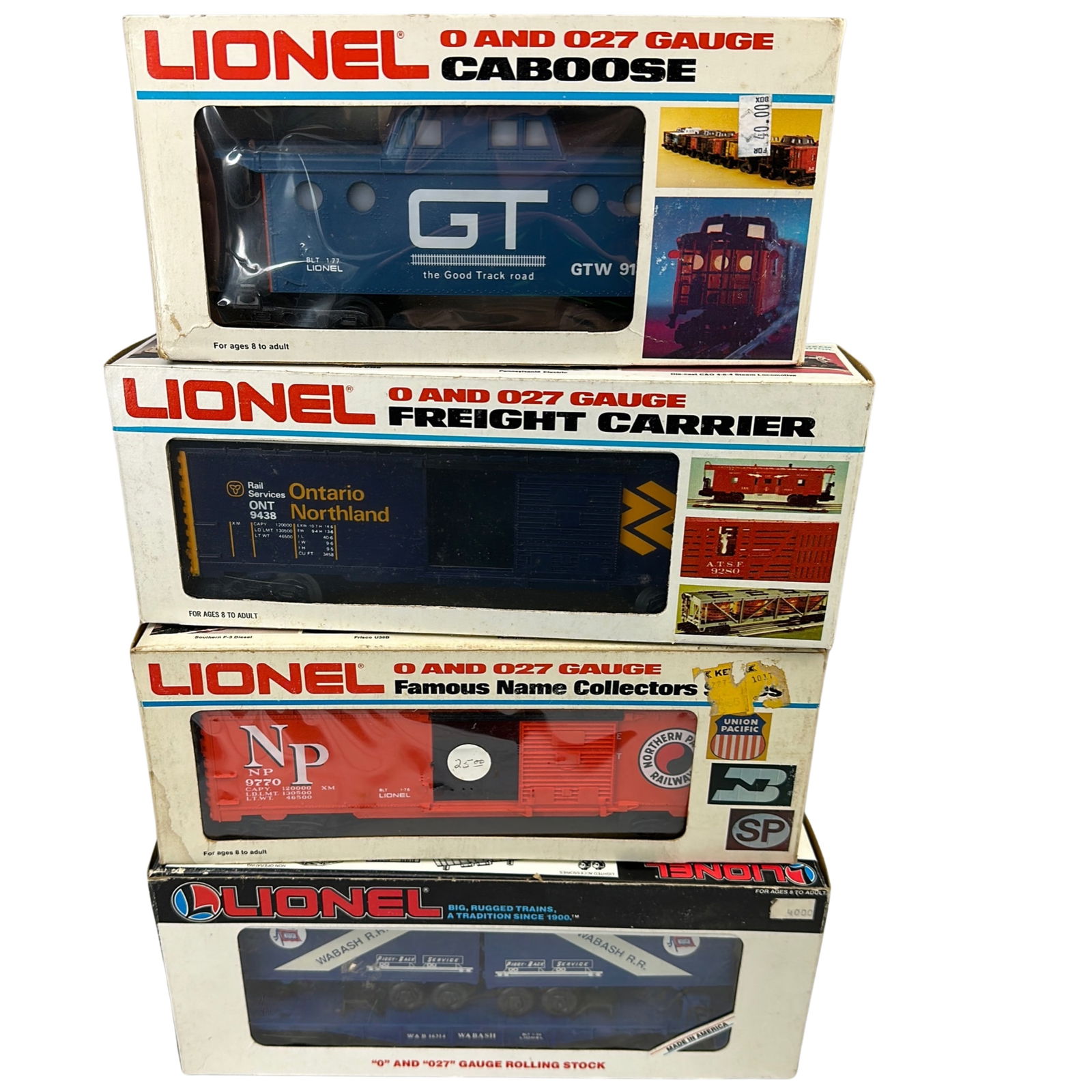 4 Lionel 9438 Car 16314 Flat Trailers 9770 9185 Caboose (1 of 5)