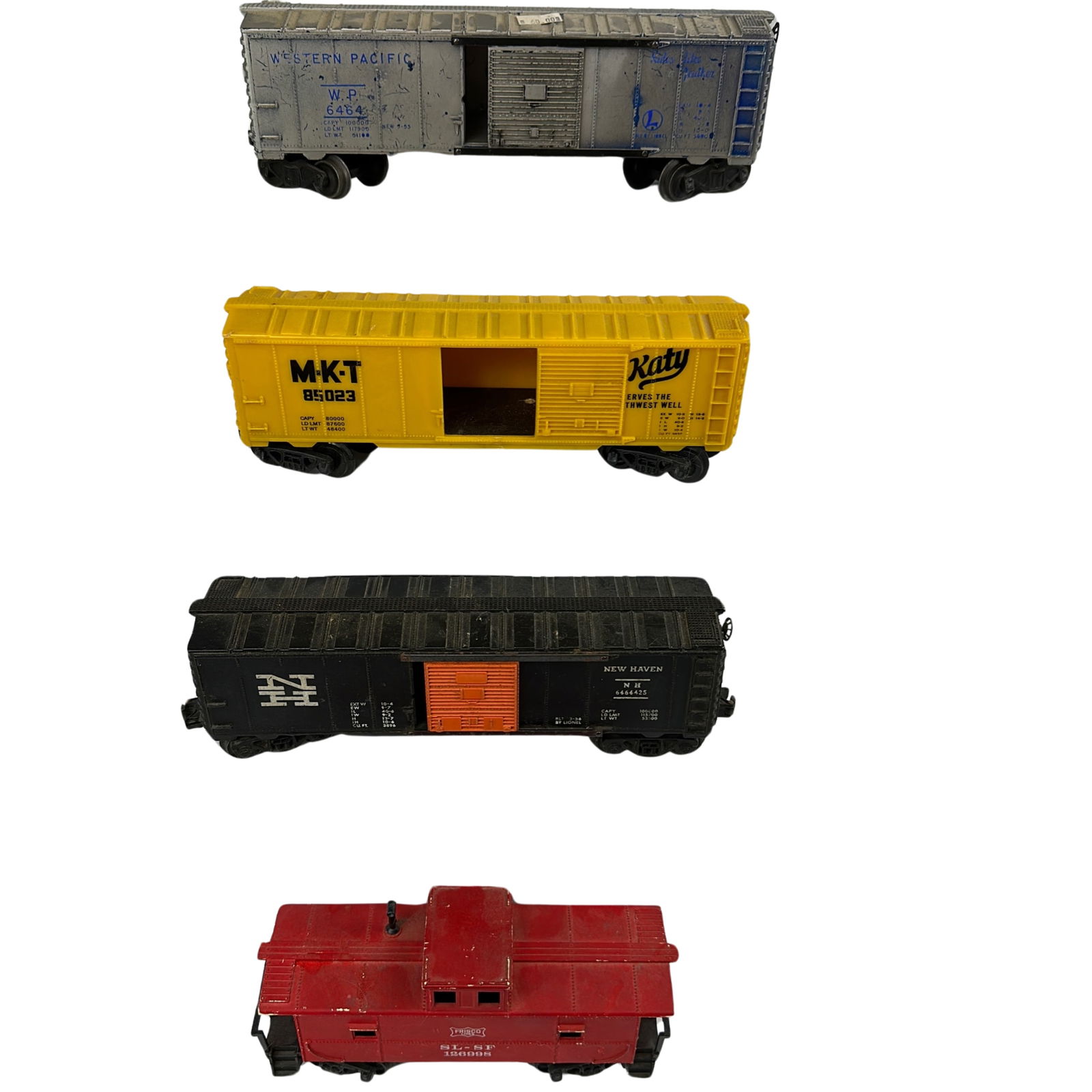 Lionel 6464 NH 6464425 & Unmarked Caboose+MKT Box: Post War Plastic Lot: Some Repainted AS-IS Lionel 6464 NH 6464425 & Unmarked Caboose + MKT Box