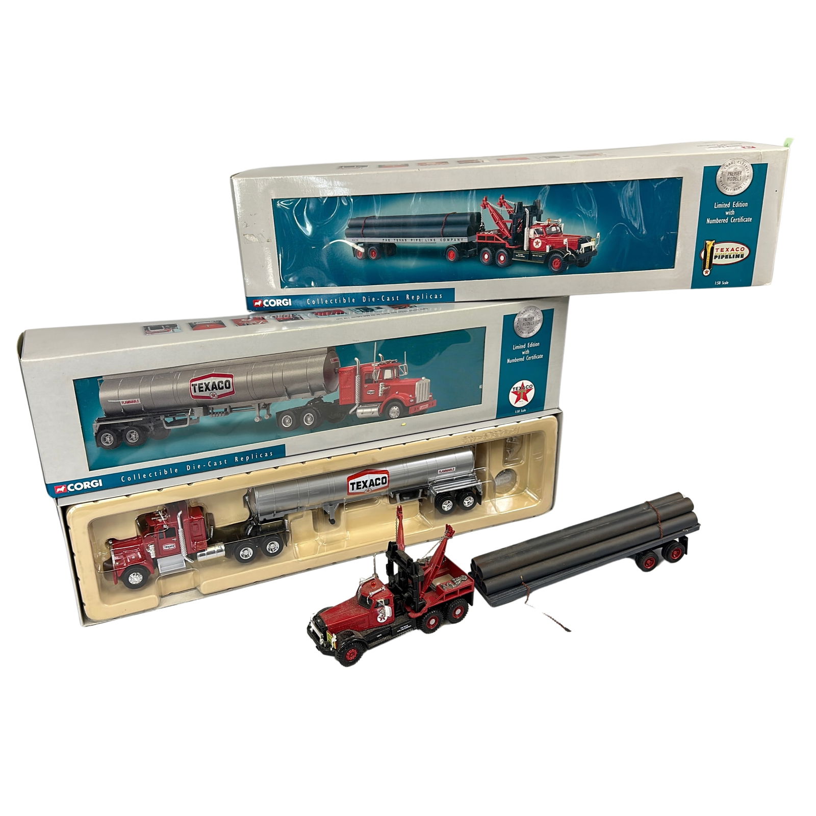 2 CORGI Texaco Diecast Trucks Semi Texas PipeLine 1853 (1 of 7)