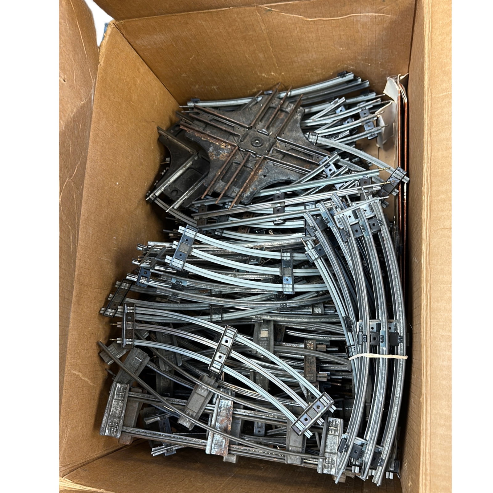 LOT Used O Gauge Metal 3 Rail Track Curves Crossovers: LOT Used O Gauge Metal 3 Rail Track Curves Crossovers