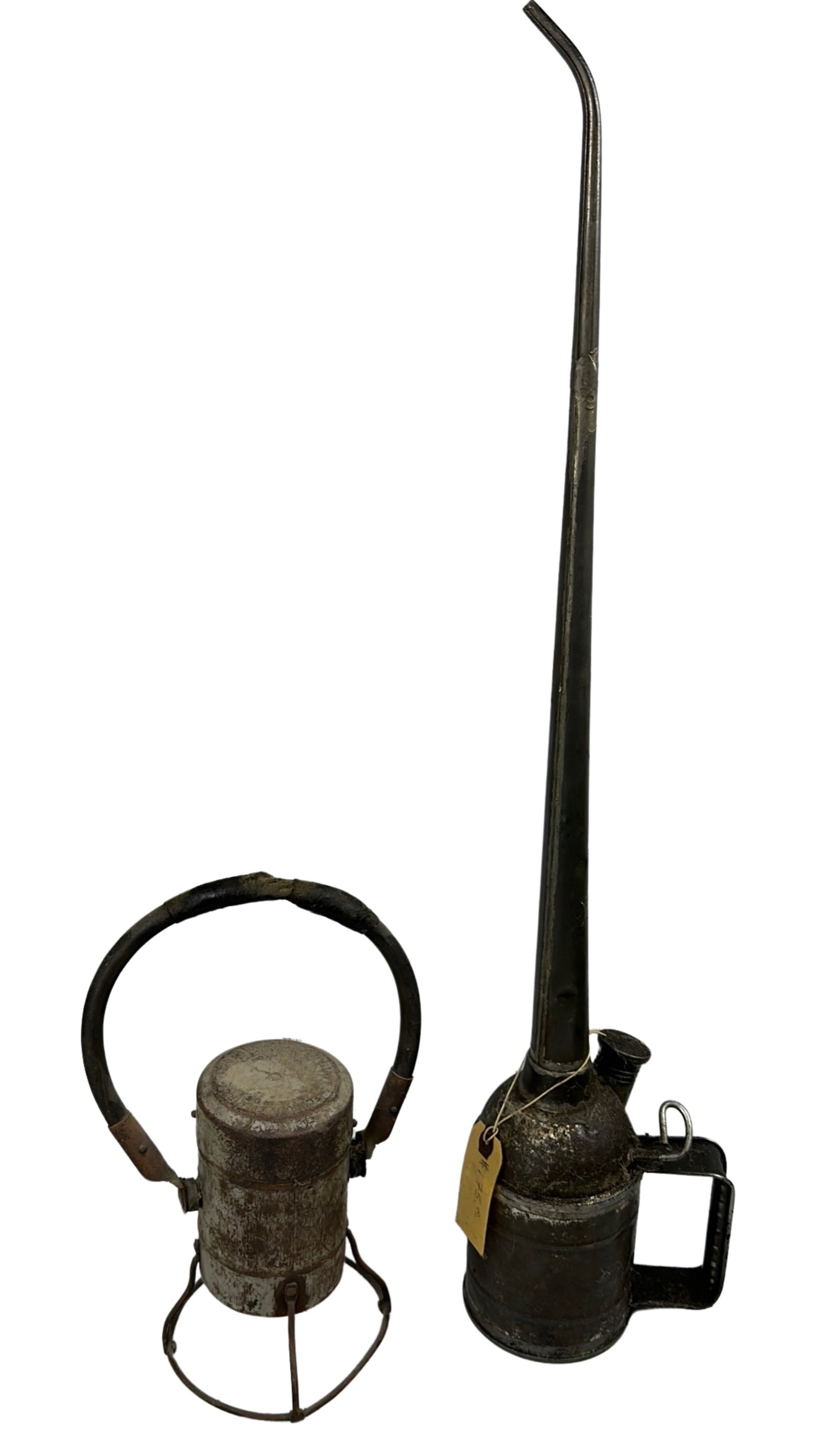 NYCS RailRoad LongNeck Can Oiler EconomyElectricLantern: Vintage NYCS Rail Road Long Neck Oil Can Oiler & Economy Electric Lantern