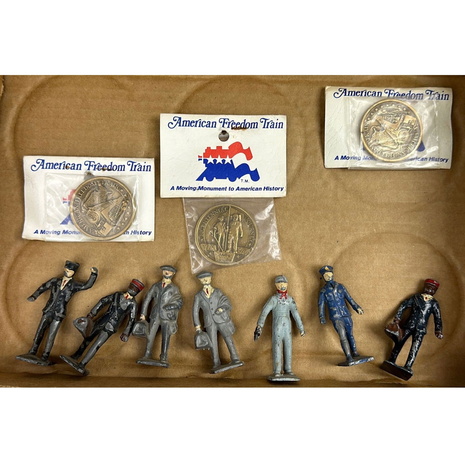 Antique Toy Figures ConductorPolice LincolnLogsBritains (1 of 3)