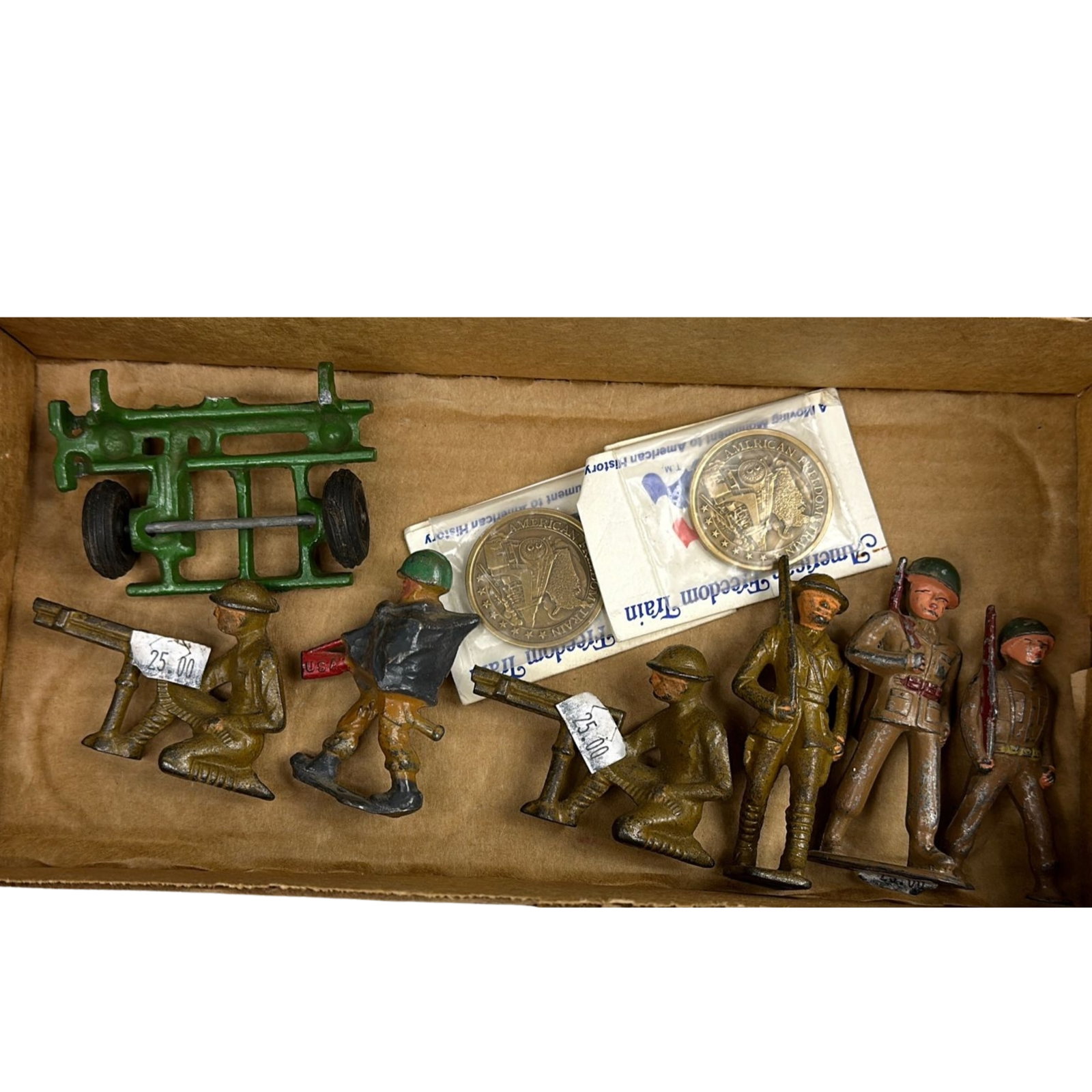 Antique Toy Figures Soldier Machine Gun Barclay Hubley: Vintage Antique Train Collectibles Lead Toy Figures Soldiers Machine Guns Barclay Hubley? & 1976 Fr