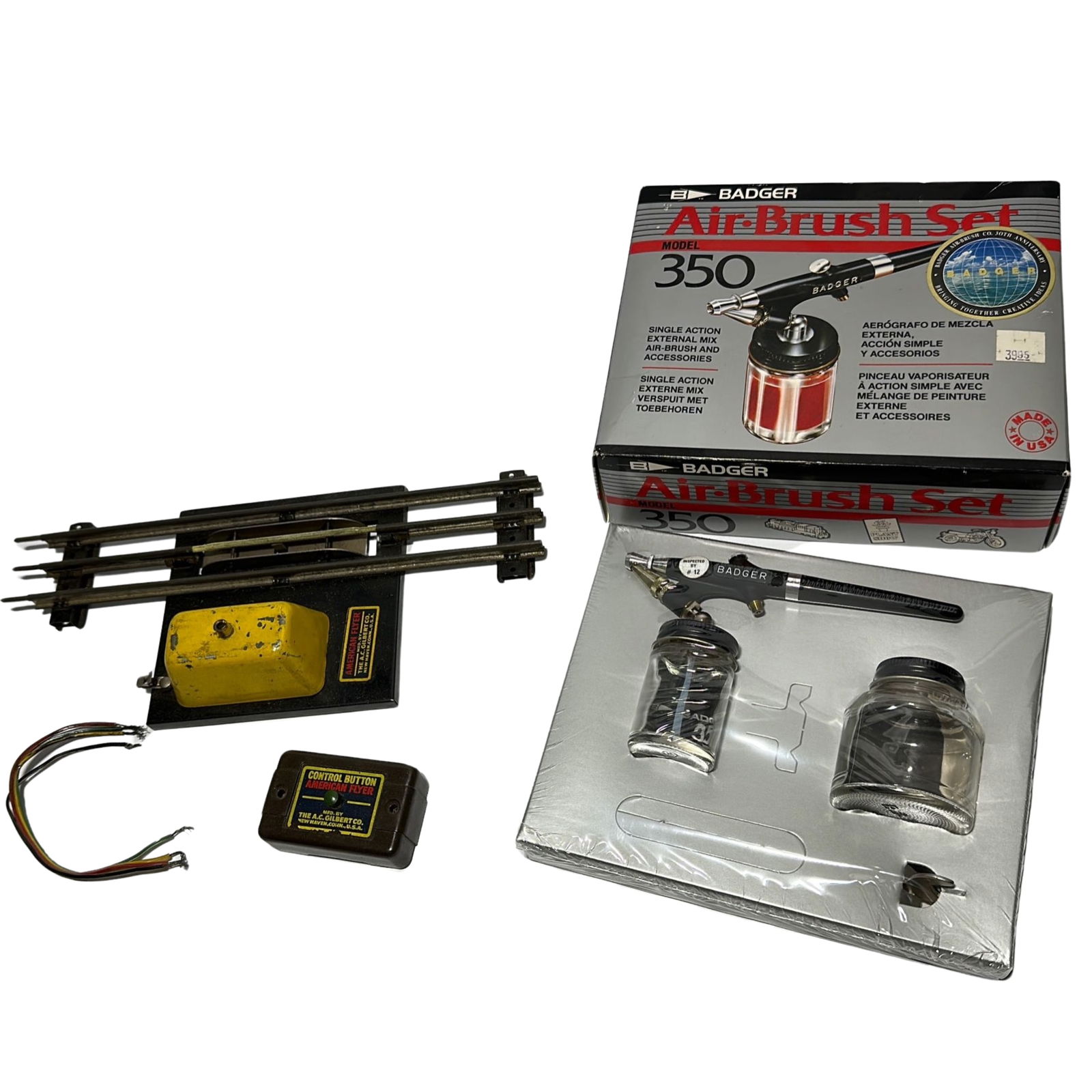 Pressed Steel Metal American Flyer Control Button + Air Brush Kit (1 of 4)