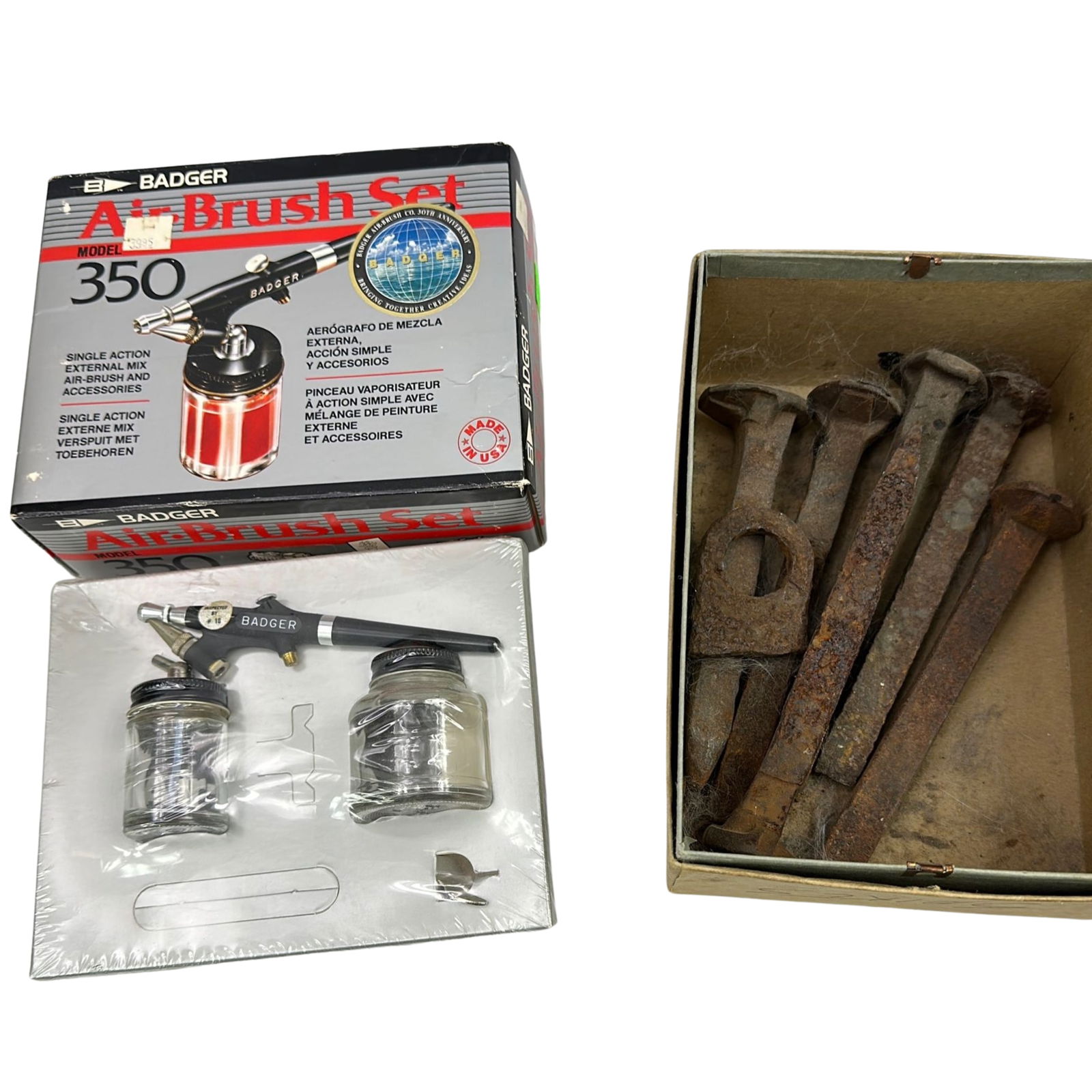 Vintage Cast Iron Spikes + Air Brush Kit (1 of 4)