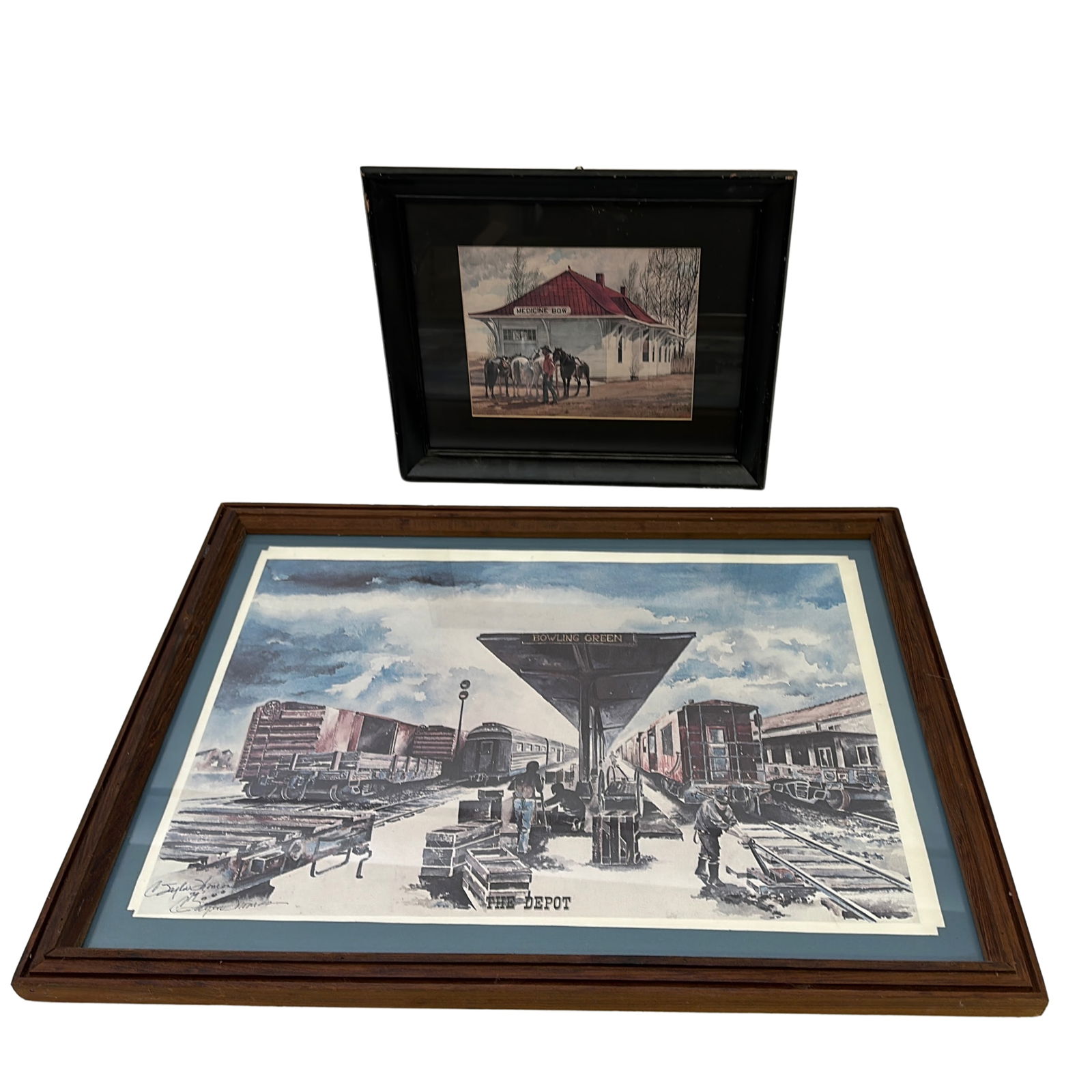 Wall Art  Bowling Green Depot Print & Medicine Bow Cowboy Horses (1 of 7)