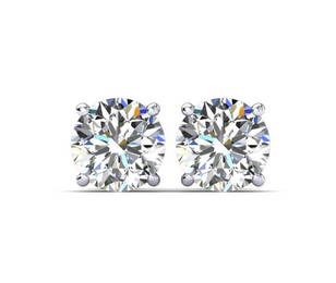 Certified 2 ctw Diamond Studs - 14K White Gold