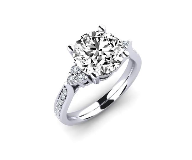 Certified 2.42 ctw Diamond Ring - 14K White Gold (1 of 7)