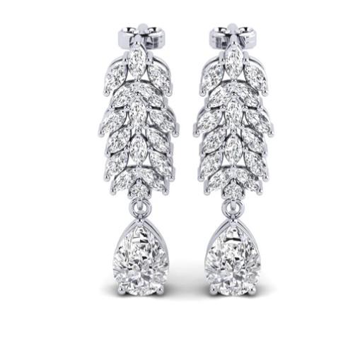 Certified 7.8 ctw Diamond Earrings - 14K White Gold (1 of 5)