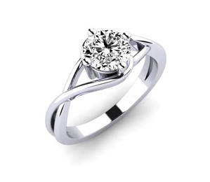 Certified 1 ctw Diamond Ring - 14K White Gold