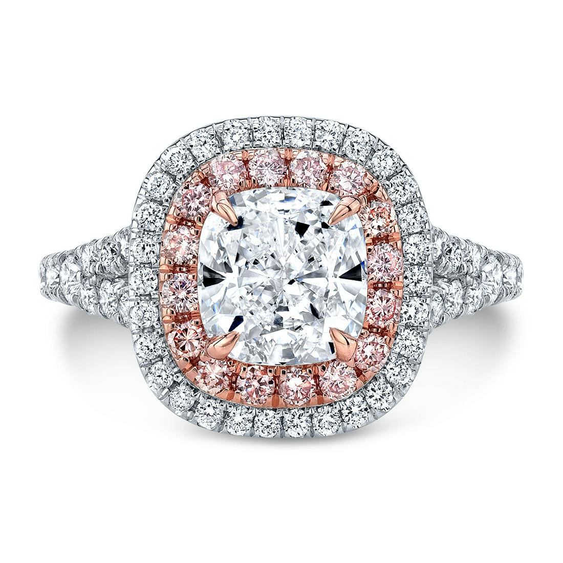 Certified 1.3 ctw Diamond Ring - 14K White & Rose Gold (1 of 4)
