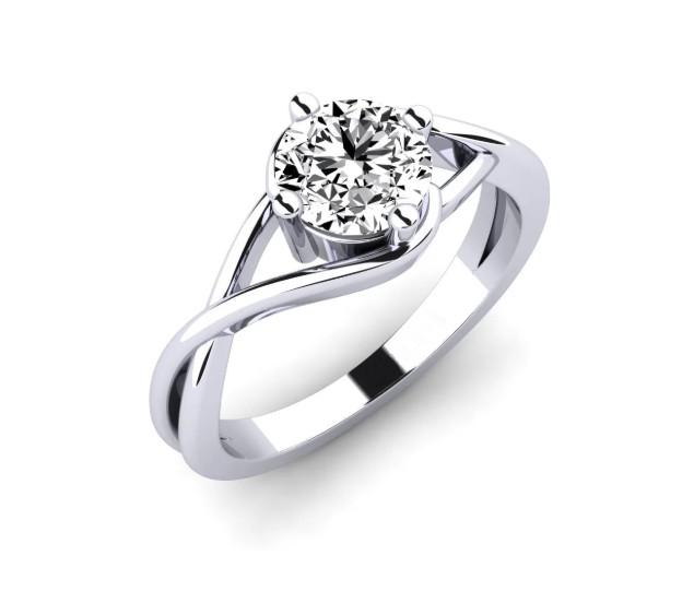 Certified 1 ctw Diamond Ring - 14K White Gold (1 of 7)
