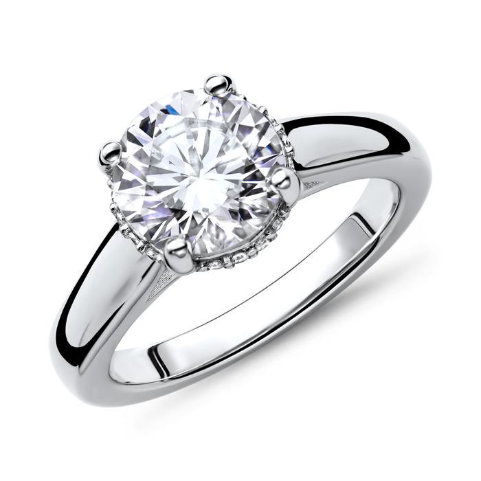 Certified 1 ctw Diamond Ring - 14K White Gold (1 of 5)
