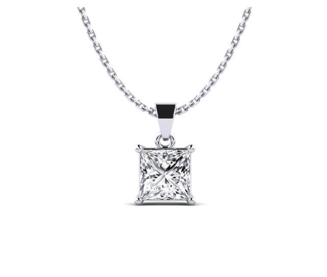 Certified 2 ctw Diamond Necklace - 14K White Gold (1 of 5)