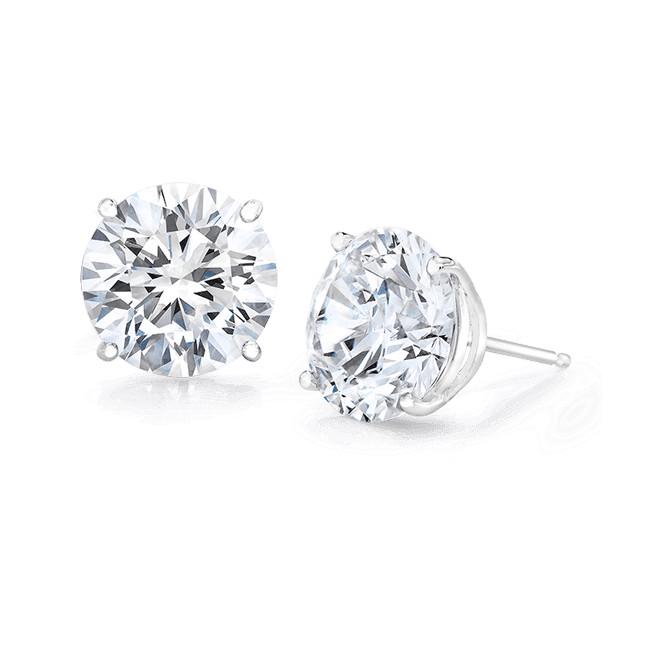 Certified 6 ctw Diamond Earrings - 14k White Gold (1 of 4)