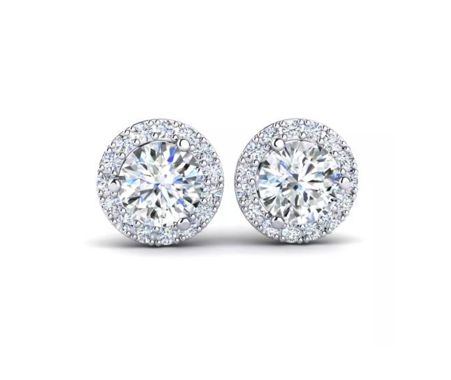 Certified 2.95 ctw Diamond Earrings - 14K White Gold (1 of 6)